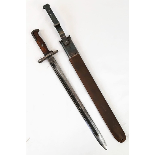 116 - WW1 US 1905 Pattern Springfield Bayonet. Maker: Rock Island Armoury 1907 Dated.