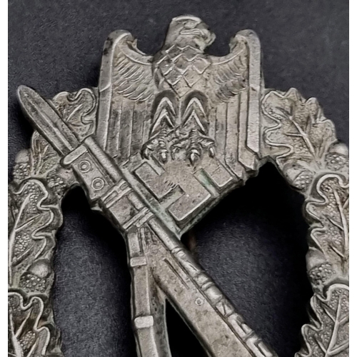 348 - 3rd Reich Mid War Solid Back Infantry Assault Badge.