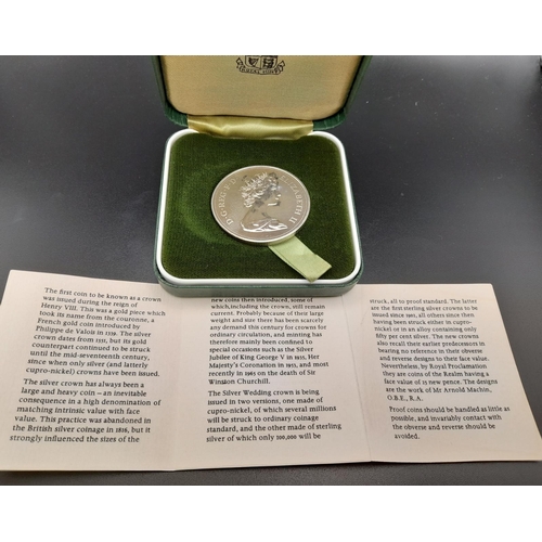 514 - A 1972 and 1977 Sterling Silver Crown Coin with COA and Original Presentation Case.