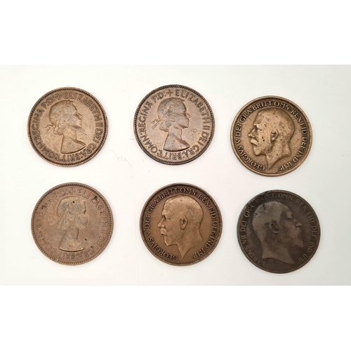 520 - An Assortment of British Copper Coins: 3x 1953, penny war time 1914-18, veiled head Victoria 1895-19... 