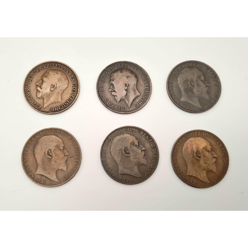 520 - An Assortment of British Copper Coins: 3x 1953, penny war time 1914-18, veiled head Victoria 1895-19... 