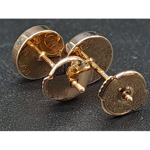 16 - A Pair of 18K Rose Gold Cartier Love Stud Earrings.