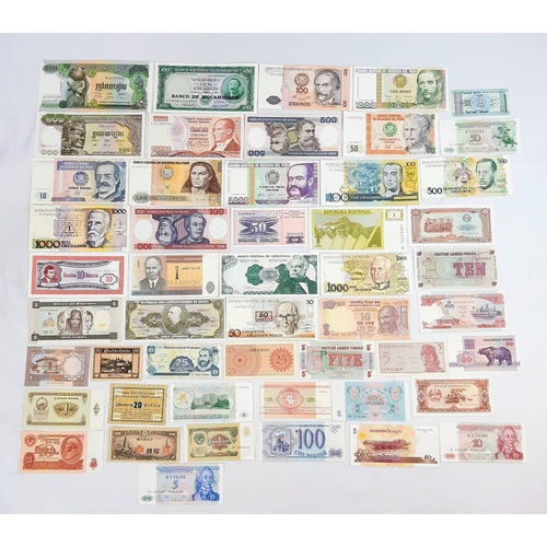 178 - Fifty Mint Condition Different Currency Bank Notes.