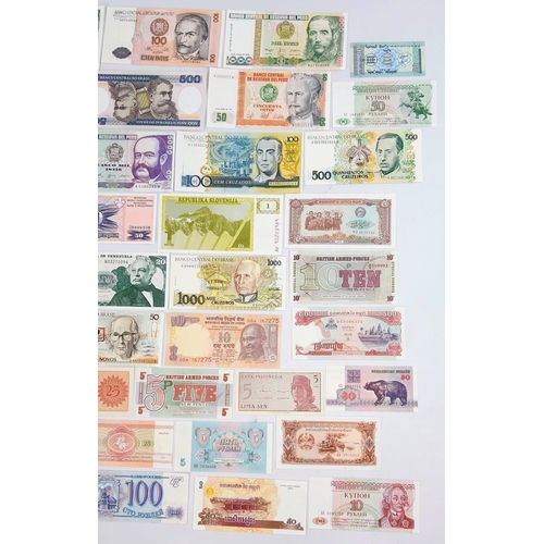 178 - Fifty Mint Condition Different Currency Bank Notes.