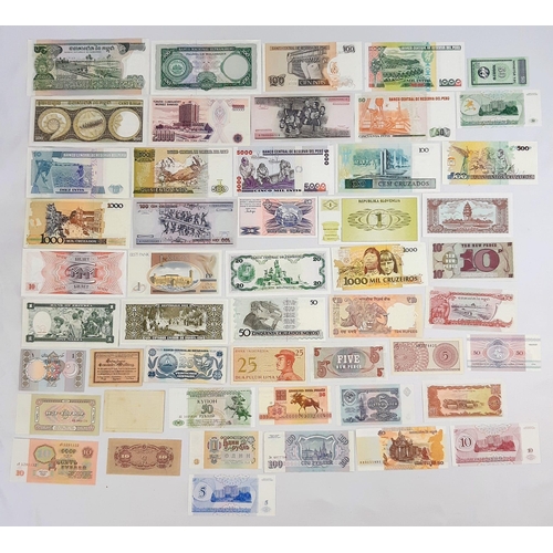 178 - Fifty Mint Condition Different Currency Bank Notes.