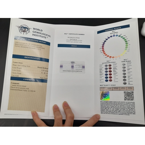 26 - A Parcel of Brilliant Round Cut Loose Diamonds. 1.33ct total diamond weight. Comes with a W.G.I. cer... 