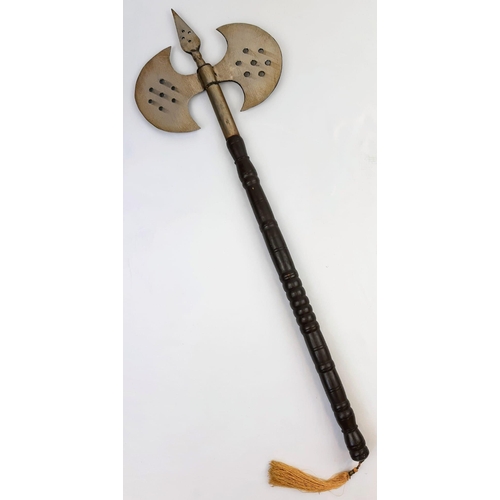 537 - Vintage Double Sided Ornamental Medieval Axe 77cm Length.