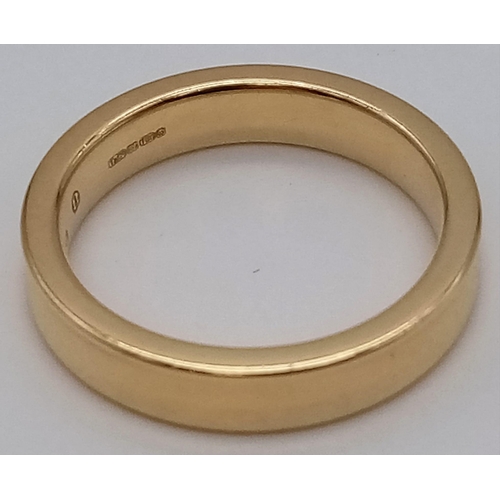 291 - TIFFANY & CO 18K YELLOW GOLD BAND RING 6.6G SIZE N