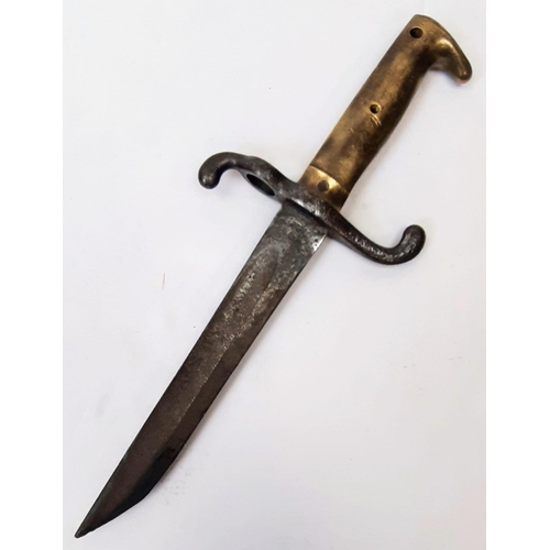 602 - WW1 Trench Fighting Knife Made from a French Chassepot M1860 Bayonet.