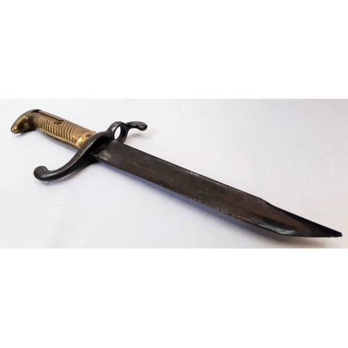 602 - WW1 Trench Fighting Knife Made from a French Chassepot M1860 Bayonet.