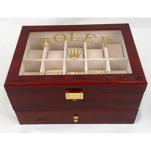 186 - Two-Tier Elite Watch Display Case - Perfect for Rolex Watches. 20 plush watch spaces on two levels. ... 