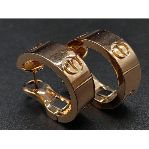 74 - A Pair of 18K Yellow Gold Cartier Clip Earrings. 8.6g total weight.