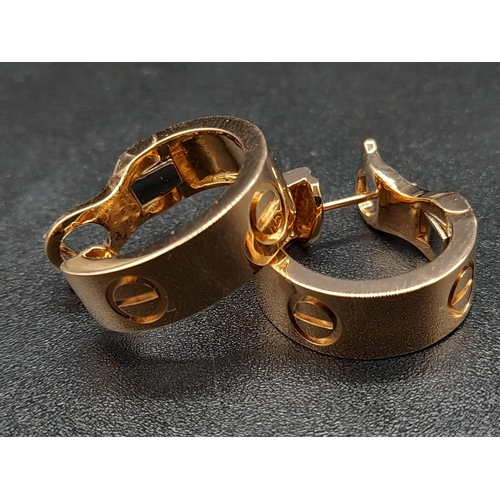 74 - A Pair of 18K Yellow Gold Cartier Clip Earrings. 8.6g total weight.