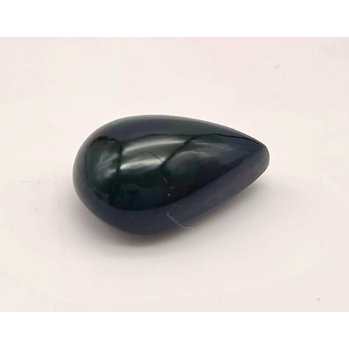 1195 - 6.43ct Noble Black Ethiopian Opal Pear Shape with Fireplay IGLI Certified.