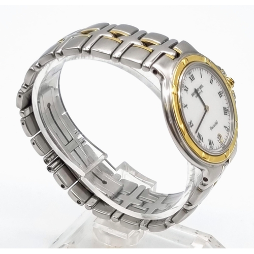 31 - A Raymond Weil Parsifal Ladies Watch. Two tone strap and case - 34mm. White dial with date window. Q... 