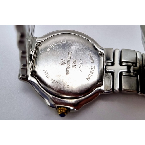 31 - A Raymond Weil Parsifal Ladies Watch. Two tone strap and case - 34mm. White dial with date window. Q... 