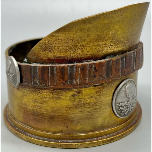 461 - WW1 French Trench Art Cap made from a 1915 Dated Artillery Shell.