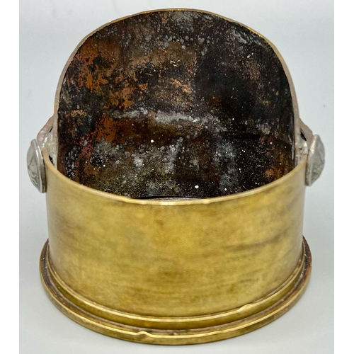 461 - WW1 French Trench Art Cap made from a 1915 Dated Artillery Shell.