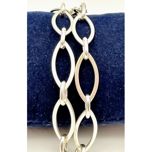 265 - STERLING SILVER FANCY OVAL LINK NECKLACE 20.7G 16