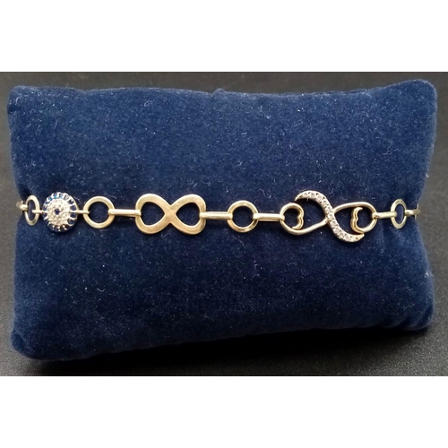 180 - 14K STONE SET BRACELET 4.6G.