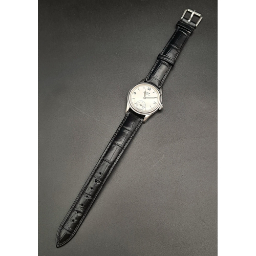 399 - A Vintage Tissot Antimagnetic Watch, Cal.27 movement. Black leather strap. Case - 30mm. White dial w... 