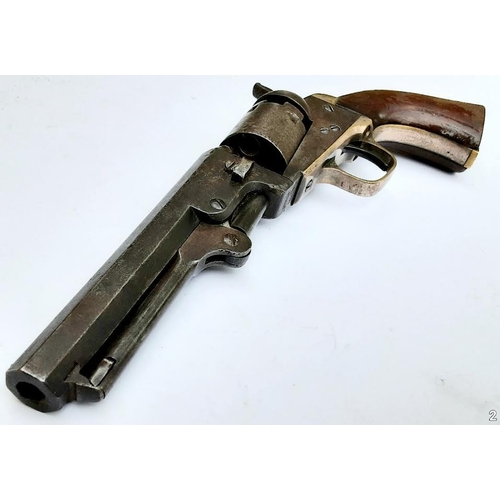 106 - An Antique 1860 Pocket Colt 31 Revolver Black Powder Pistol. Model 1849. Stagecoach scene on cylinde... 