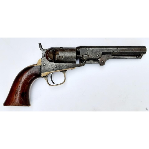 106 - An Antique 1860 Pocket Colt 31 Revolver Black Powder Pistol. Model 1849. Stagecoach scene on cylinde... 