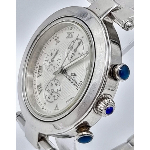 420 - A Klaus Kobec Chronograph Gents Watch. Stainless steel strap and case - 38mm. White dial with three ... 