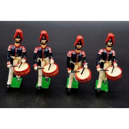 581 - A Vintage Set of Nine Prussian Fife and Drums Lead Soldiers.