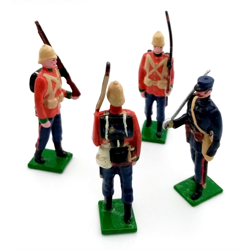 588 - A Vintage Set of Four Zulu War Toy Lead Soldiers.