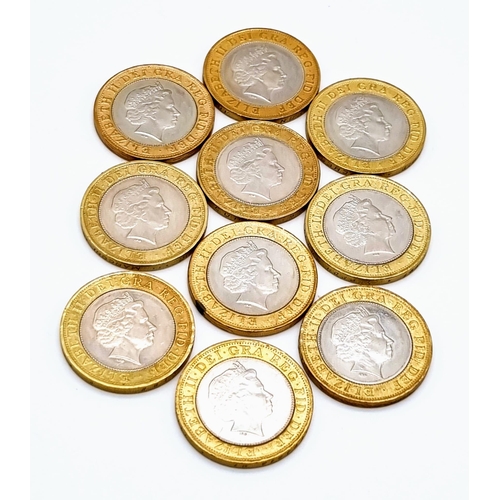 509 - Ten Collectable £2 Coins - Please see photos for finer details. The 2002 commonwealth coins are Engl... 