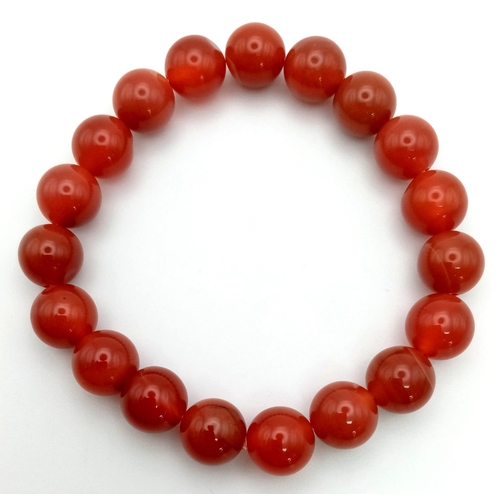 1123 - An Expandable Carnelian Bead Bracelet