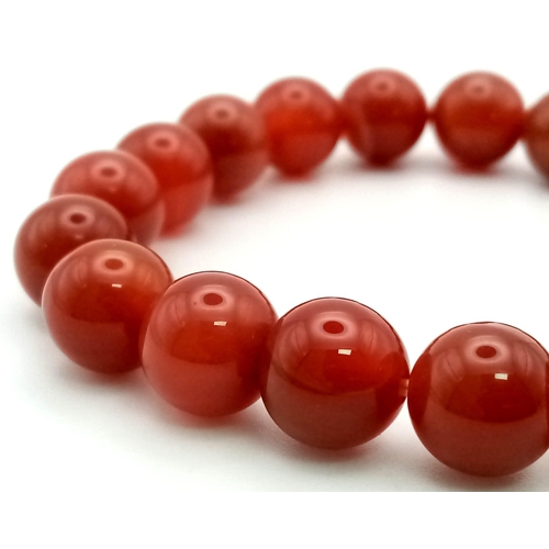 1123 - An Expandable Carnelian Bead Bracelet