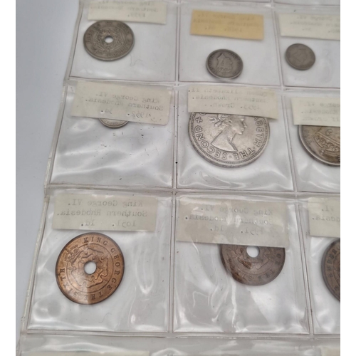 294 - A Collection of King George VI and Queen Elizabeth II Rhodesian Coins. Includes a 1953 Silver Crown.... 