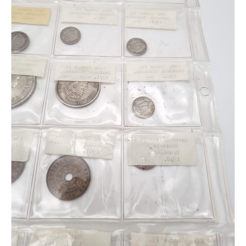 294 - A Collection of King George VI and Queen Elizabeth II Rhodesian Coins. Includes a 1953 Silver Crown.... 