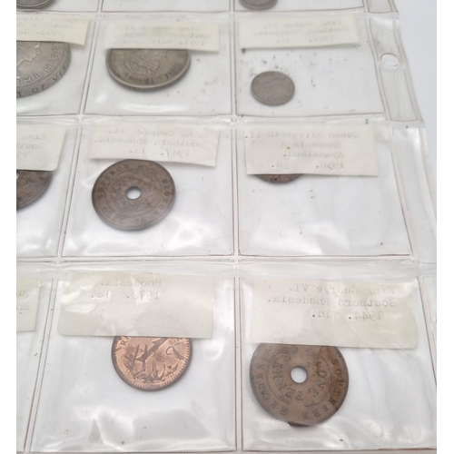 294 - A Collection of King George VI and Queen Elizabeth II Rhodesian Coins. Includes a 1953 Silver Crown.... 