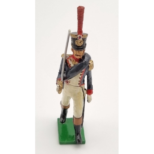 517 - A Vintage Set of Seven French Battle of Waterloo Lead Soldiers. One is slightly damaged.