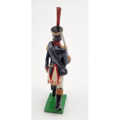 517 - A Vintage Set of Seven French Battle of Waterloo Lead Soldiers. One is slightly damaged.