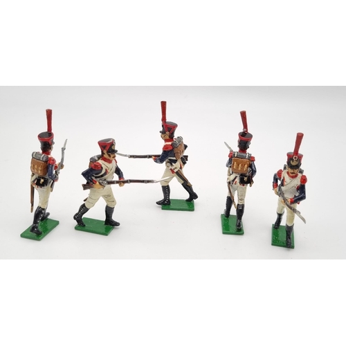 517 - A Vintage Set of Seven French Battle of Waterloo Lead Soldiers. One is slightly damaged.