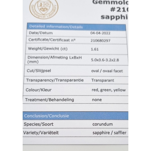 326 - A group of seven oval faceted sapphires (total 1.61 carats) with gemmological report. Average dimens... 