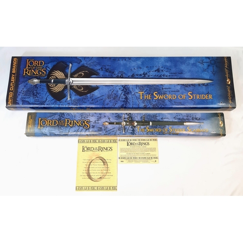 100 - The Very Collectible Lord of The Rings Sword of Strider with Scabbard. Solid metal cross guard and p... 