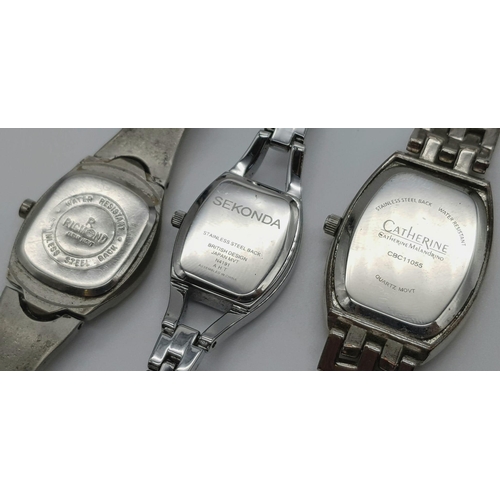 1126 - Three Silver-Toned Ladies Watches. All quartz movement
in working order.