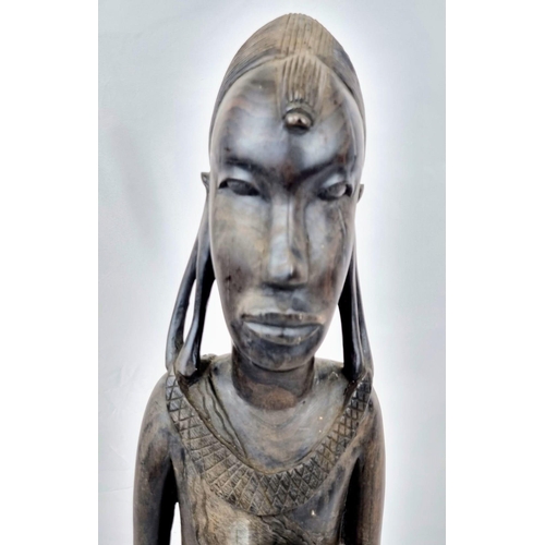 1151 - Antique African Tribal Wood Statue. 62cm tall