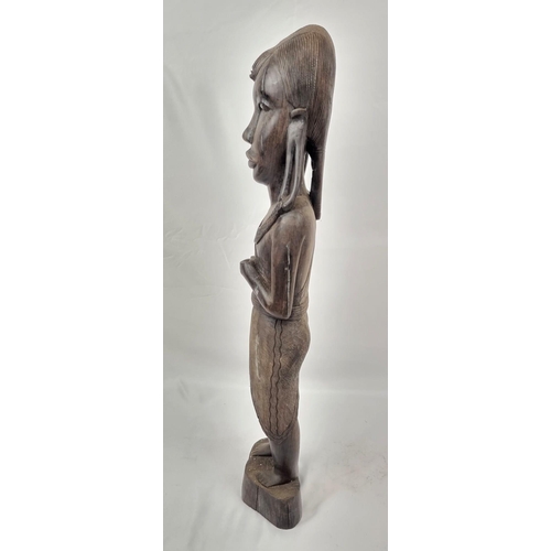 1151 - Antique African Tribal Wood Statue. 62cm tall