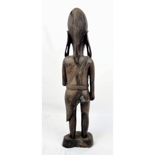 1151 - Antique African Tribal Wood Statue. 62cm tall