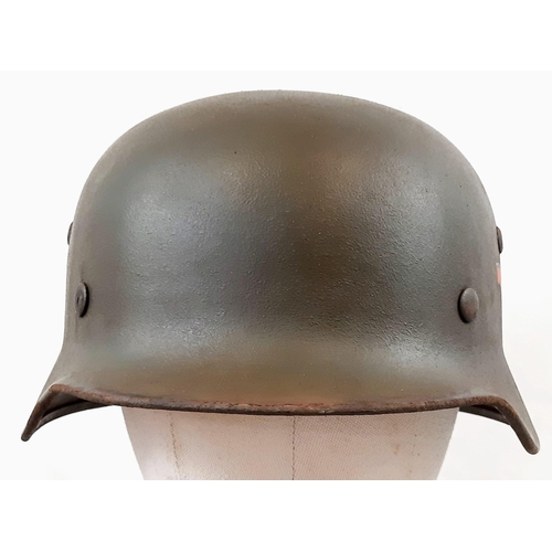 130 - 3rd Reich Waffen SS M35 Double Decal Helmet with Liner.