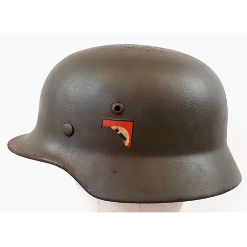 130 - 3rd Reich Waffen SS M35 Double Decal Helmet with Liner.