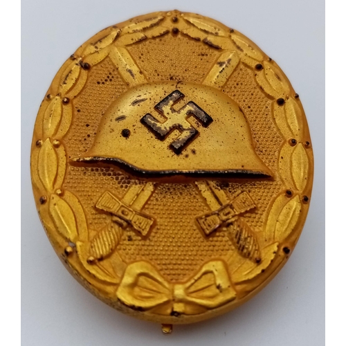 247 - 3rd Reich Gold Grade Wound Badge. Stamped with LDO no 30 for the Maker Hauptmüzamt.