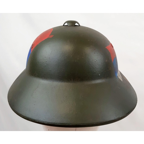 421 - Vietnam War Era Vietcong Officers Hard Helmet with Victory Painting.