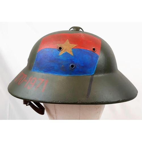 421 - Vietnam War Era Vietcong Officers Hard Helmet with Victory Painting.